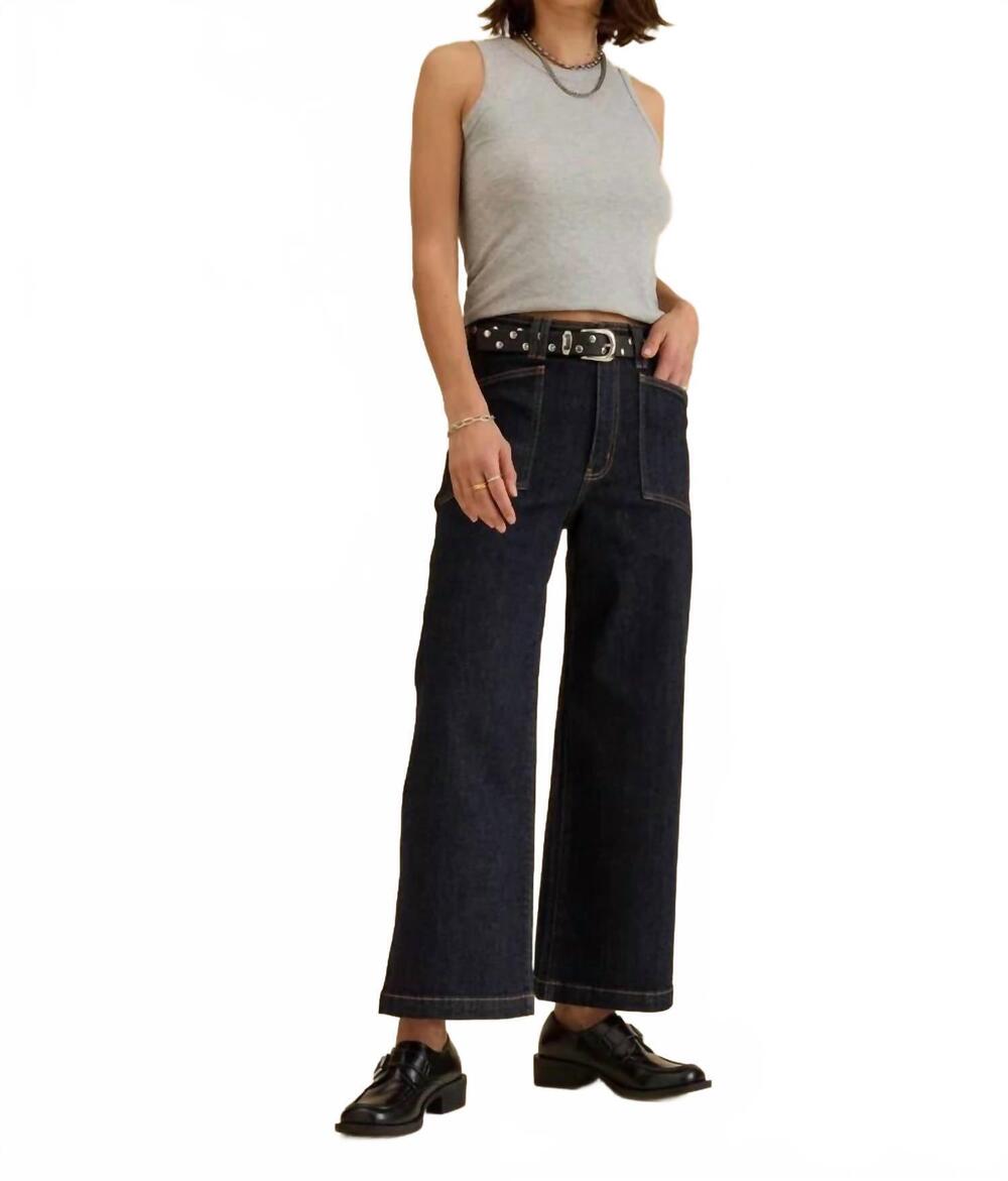 NEW DAZE valley girl wide leg ankle jean in rinse